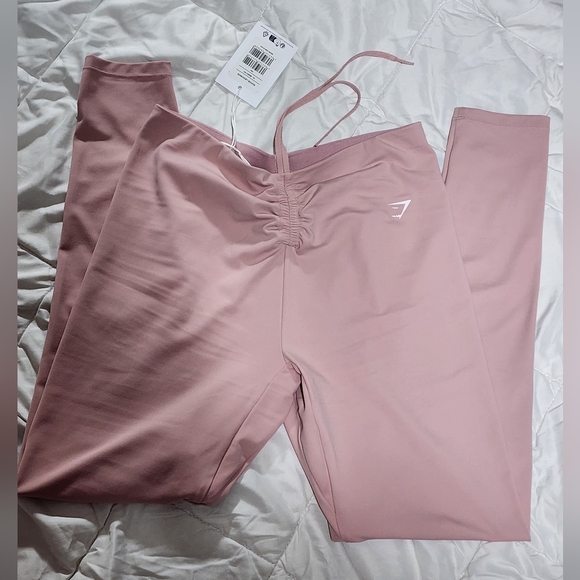 Gymshark Pants - Gymshark Ruched leggings.  Medium. Pink